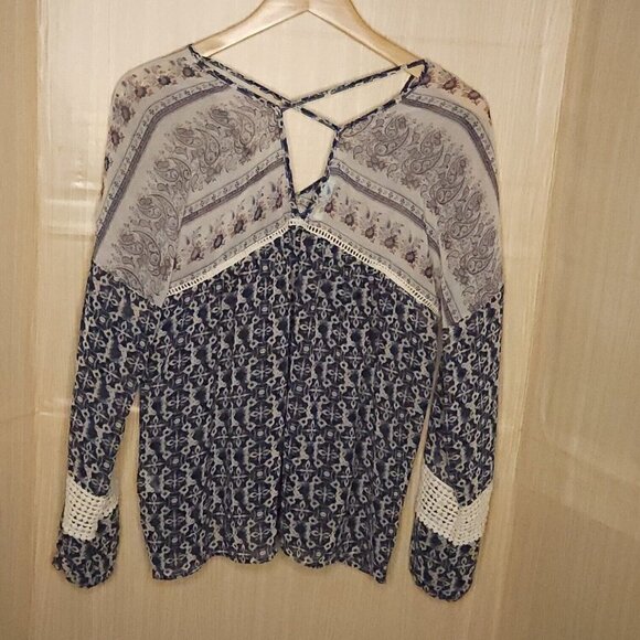 Maurices Boho Sheer Paisley Blouse Small - Picture 2 of 8